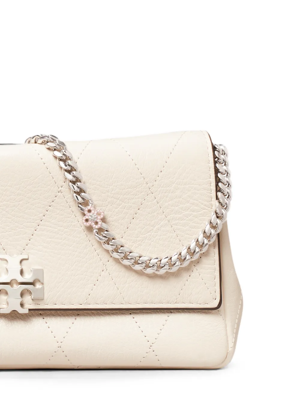 Tory Burch Charlie gewatteerde schoudertas Beige