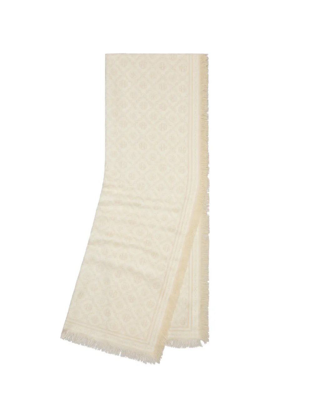 Tory Burch T Monogram sjaal met bloemen-print Beige