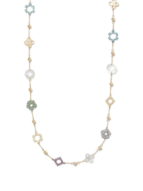 Tory Burch long Forget Me Not pavé necklace