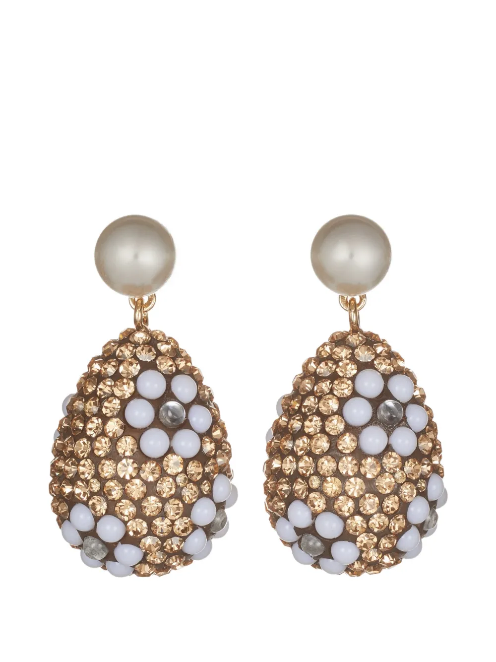 Tory Burch Curiosity crystal pearl drop earrings - Gold