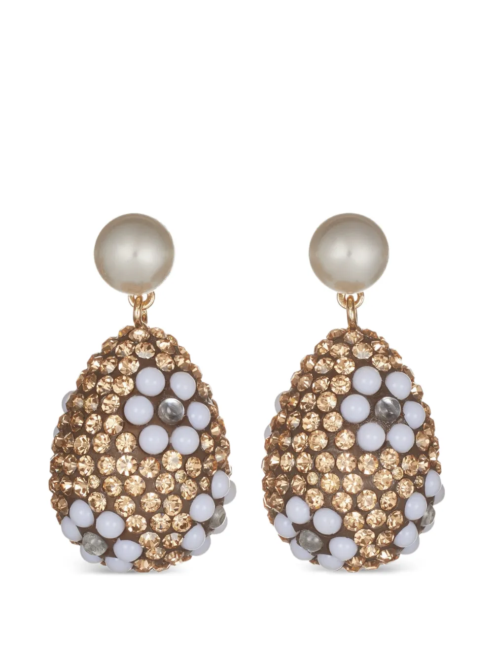 Tory Burch Curiosity crystal pearl drop earrings - Oro