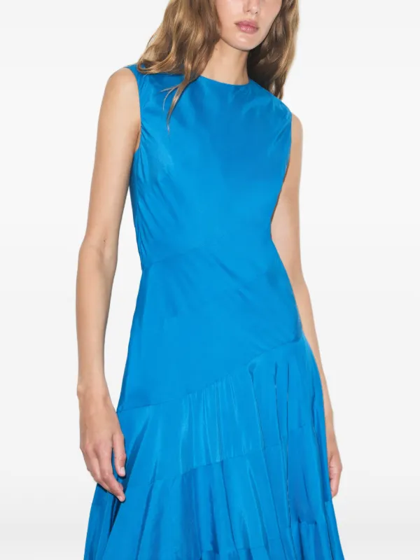 tory burch flared cotton silk dress Tory Burch Flared Cotton Silk Dress | Blue