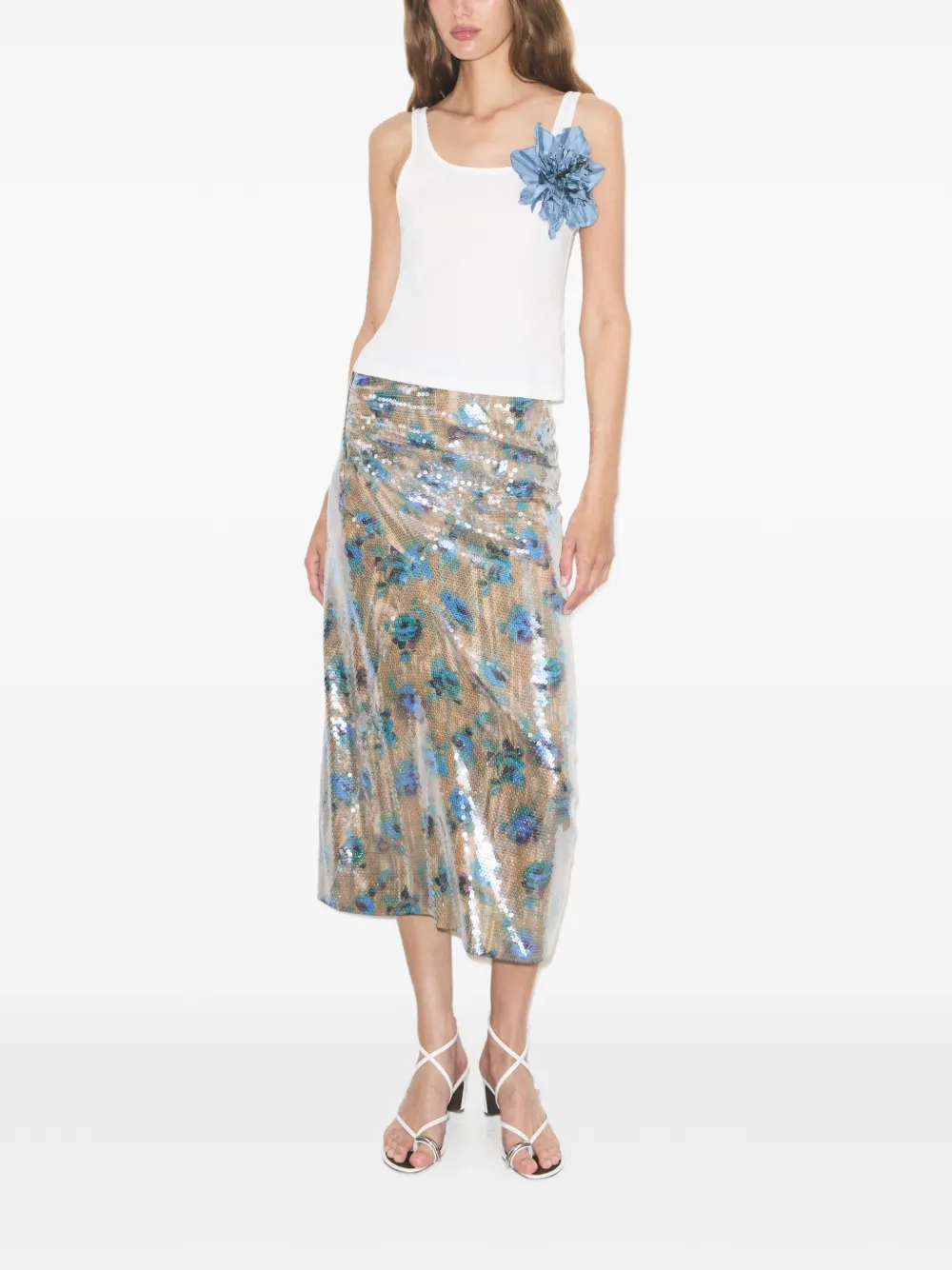 Tory Burch Rok met pailletten Zilver