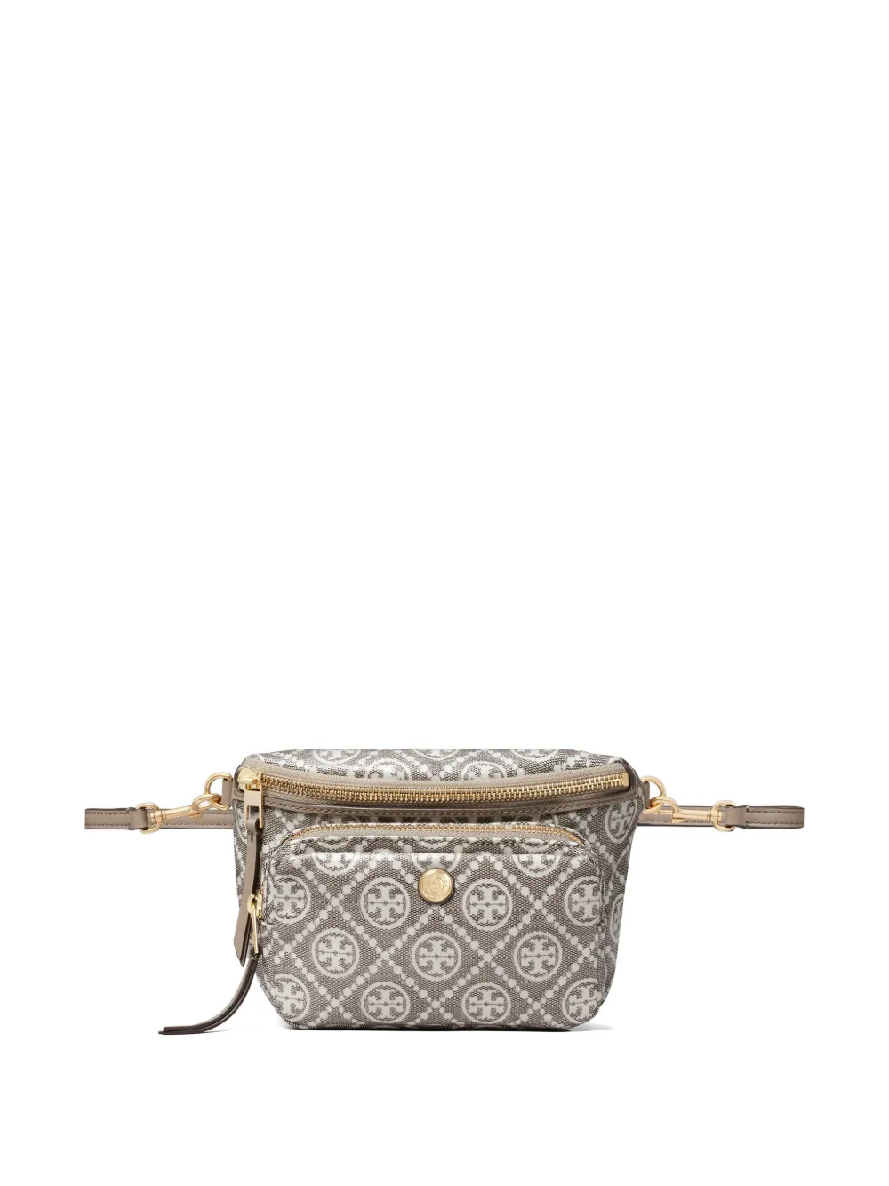 Tory Burch T Monogram mini-heuptas met gecoate jacquard Beige