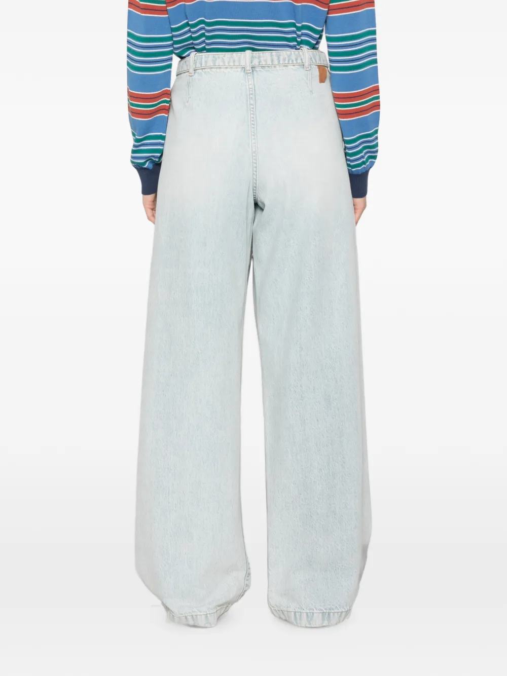 DARKPARK Jeans met wijde pijpen en gekruiste taille Blauw