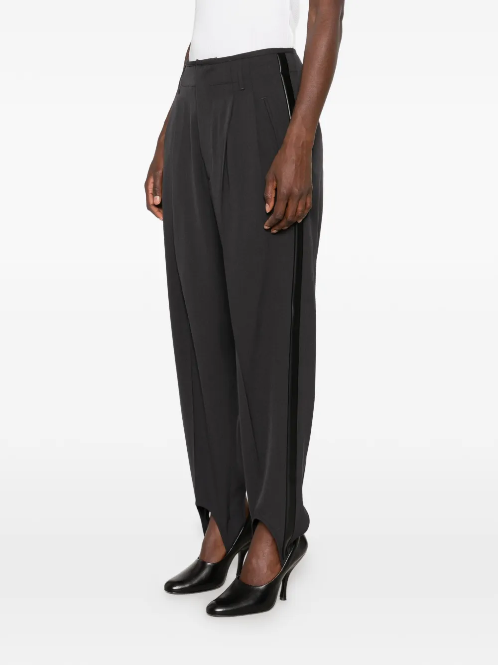 DARKPARK Marta geplooide broek met stirrup Grijs