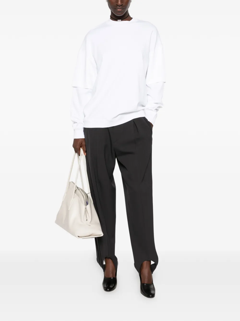 DARKPARK Marta geplooide broek met stirrup Grijs