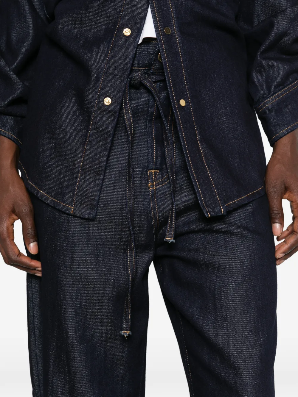 DARKPARK Jeans met wijde pijpen en trekkoord Blauw