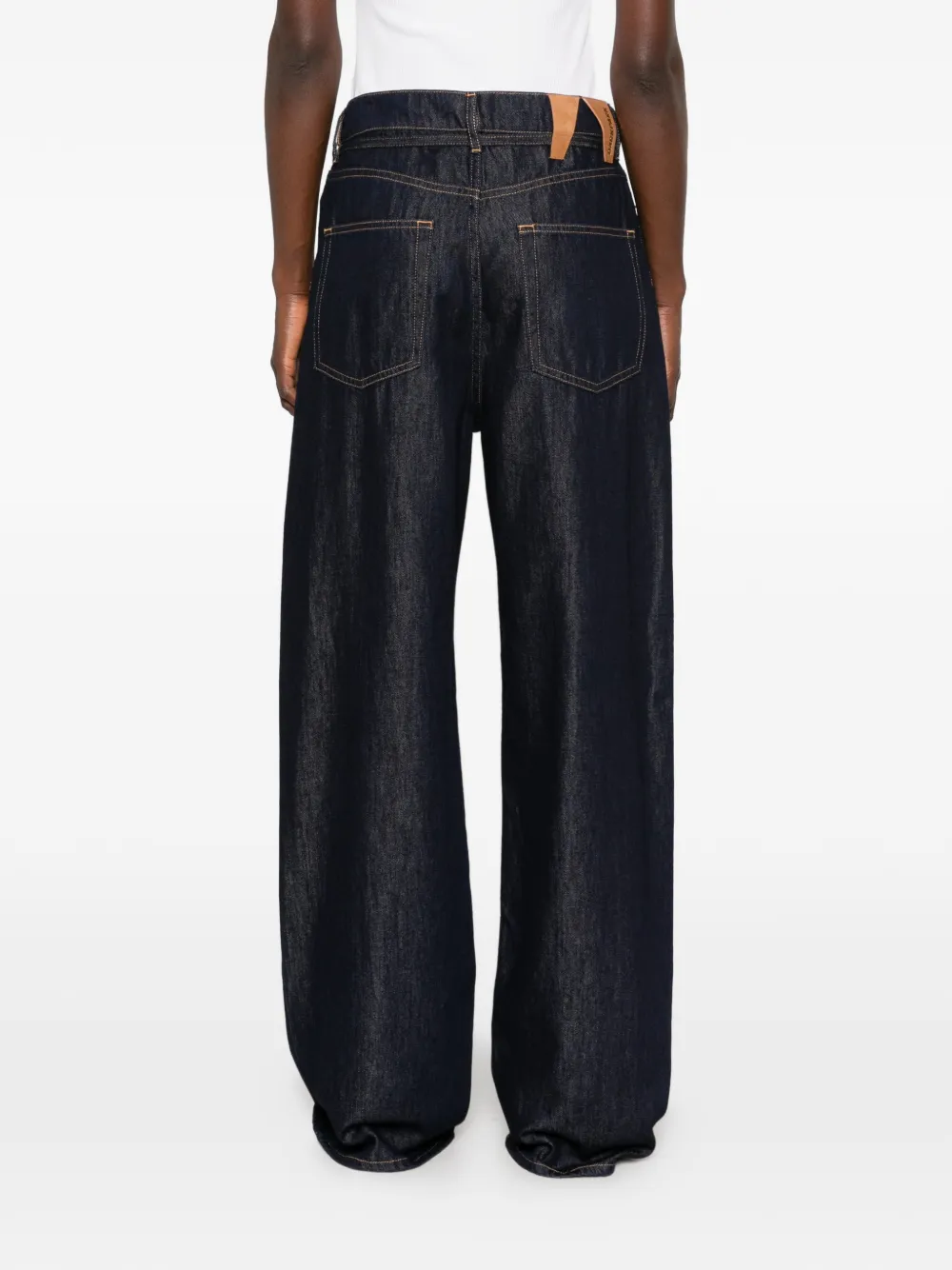 DARKPARK Jeans met wijde pijpen en trekkoord Blauw
