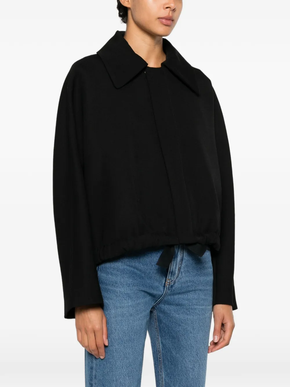 Victoria Beckham Arden wollen jack met rits Zwart