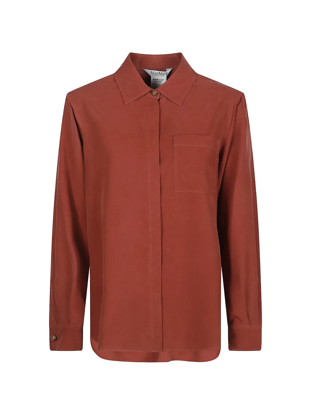 Max Mara logo-plaque chest-pocket shirt - Brown