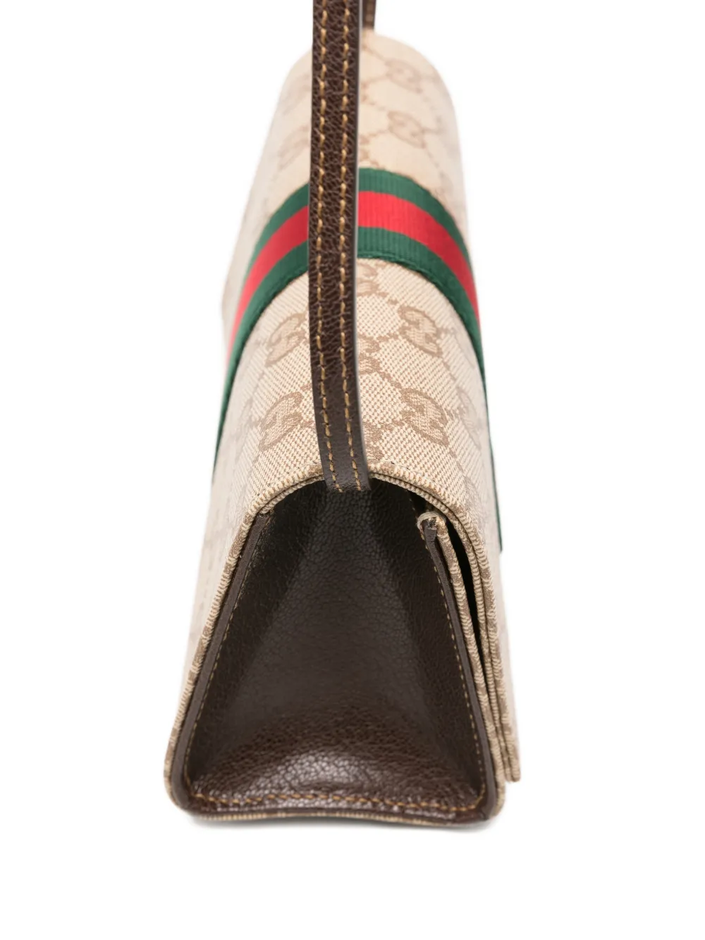 Gucci GG Supreme schoudertas met Web afwerking Beige