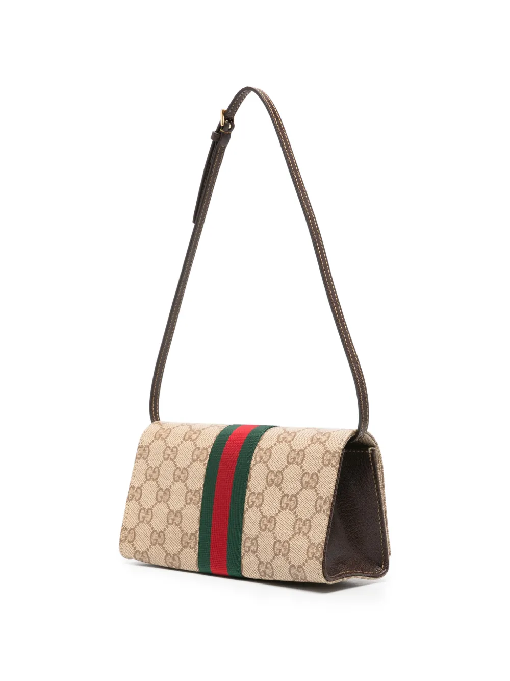 Gucci GG Supreme schoudertas met Web afwerking Beige