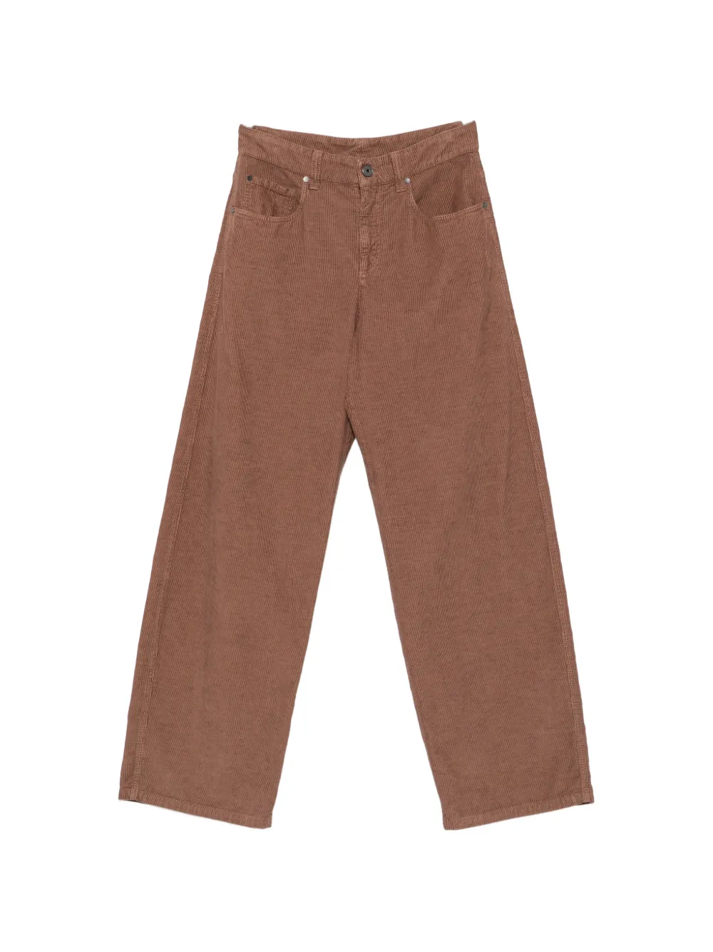 Brunello Cucinelli corduroy barrel-leg trousers - Brown
