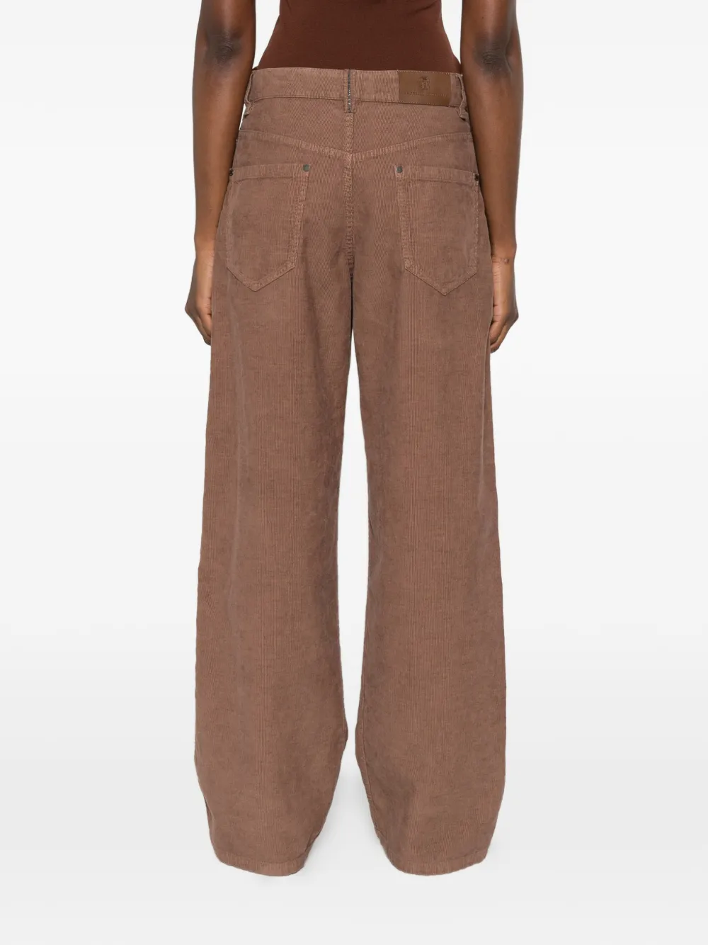 Brunello Cucinelli Ribfluwelen broek Bruin