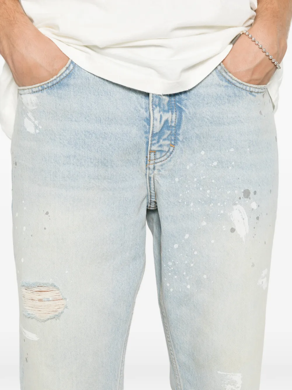 Represent Jeans met verfspetters Blauw