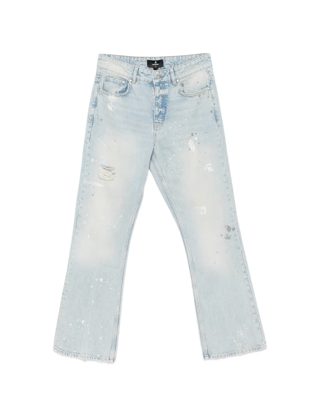Represent paint-splatter distressed jeans - Blu
