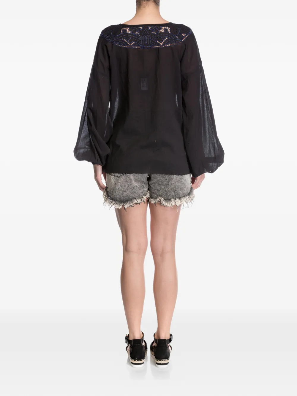  One Teaspoon Blusa Devils Ladder De Algodón - Negro 