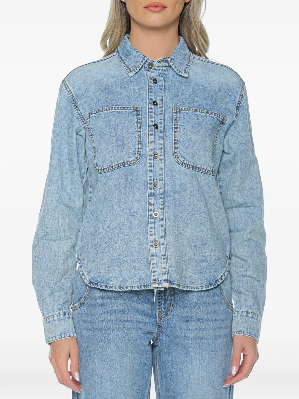 One Teaspoon Nixie acid-wash denim shirt