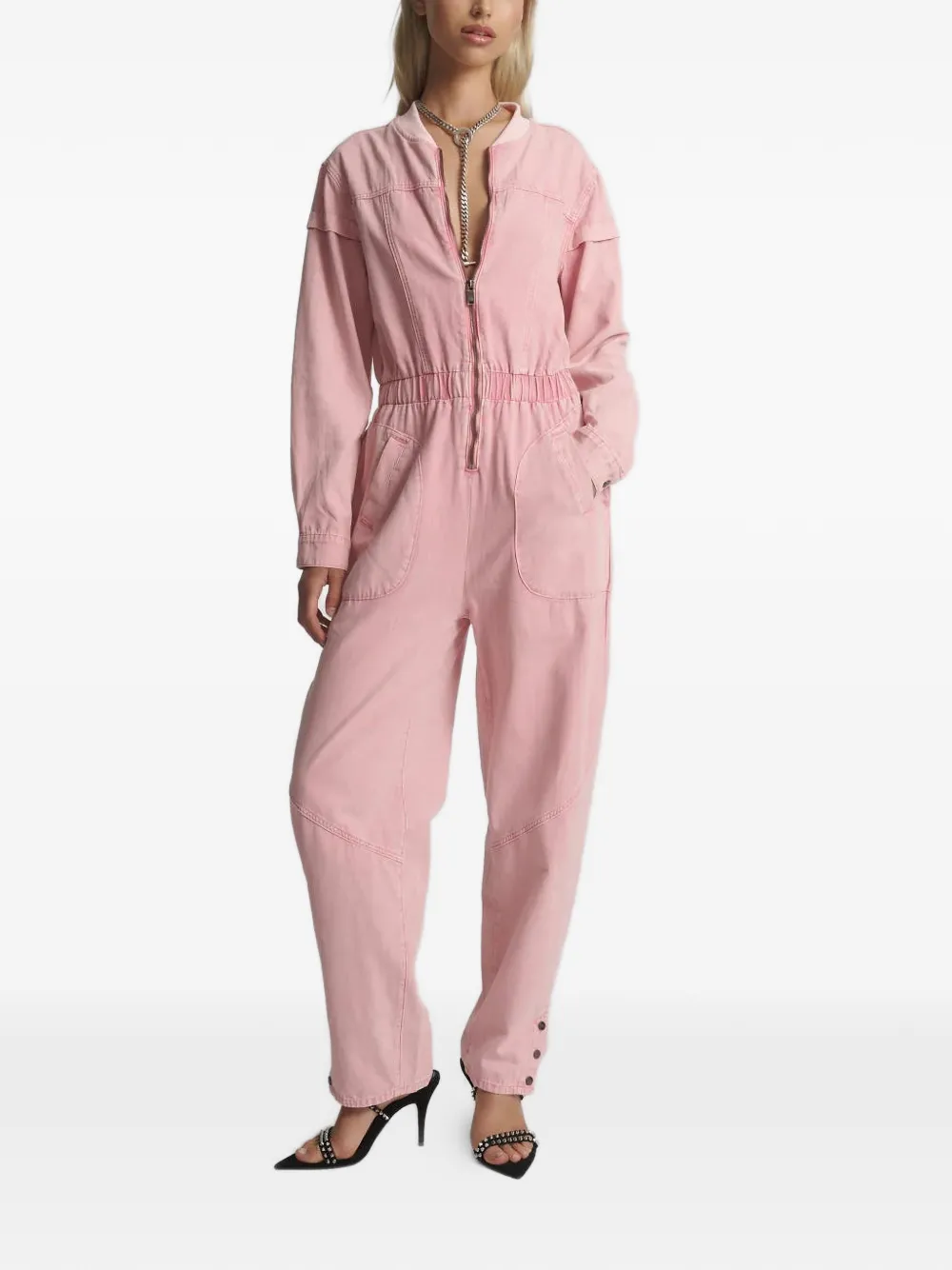 One Teaspoon Cindy zip-up jumpsuit - Rosa