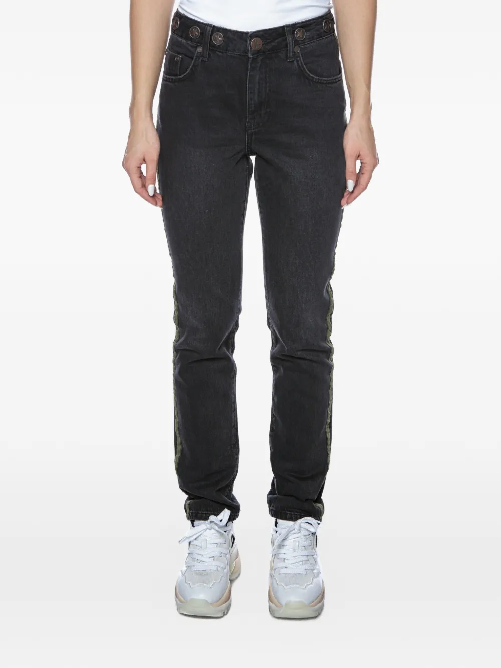 One Teaspoon Awe side-stripe jeans - Nero