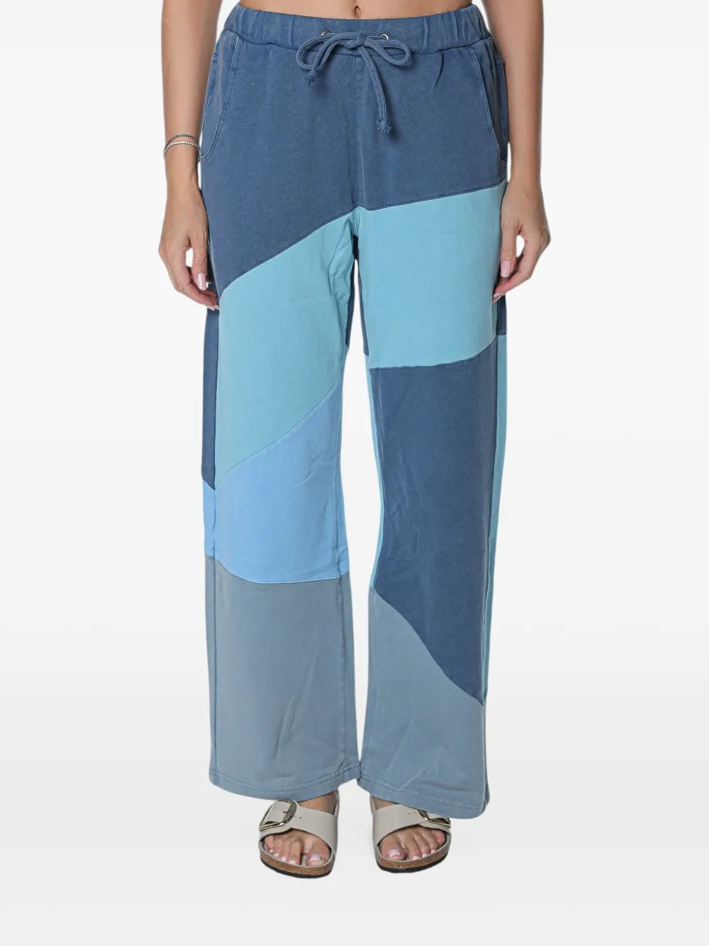 One Teaspoon patchwork wide-leg track pants - Blu