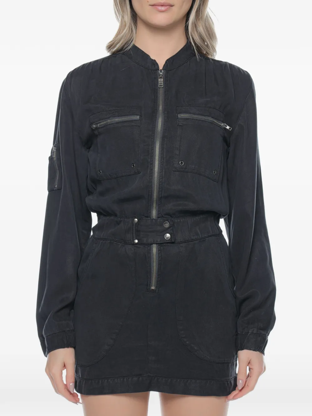 One Teaspoon Flying High zip-up utility-style dress - Grigio