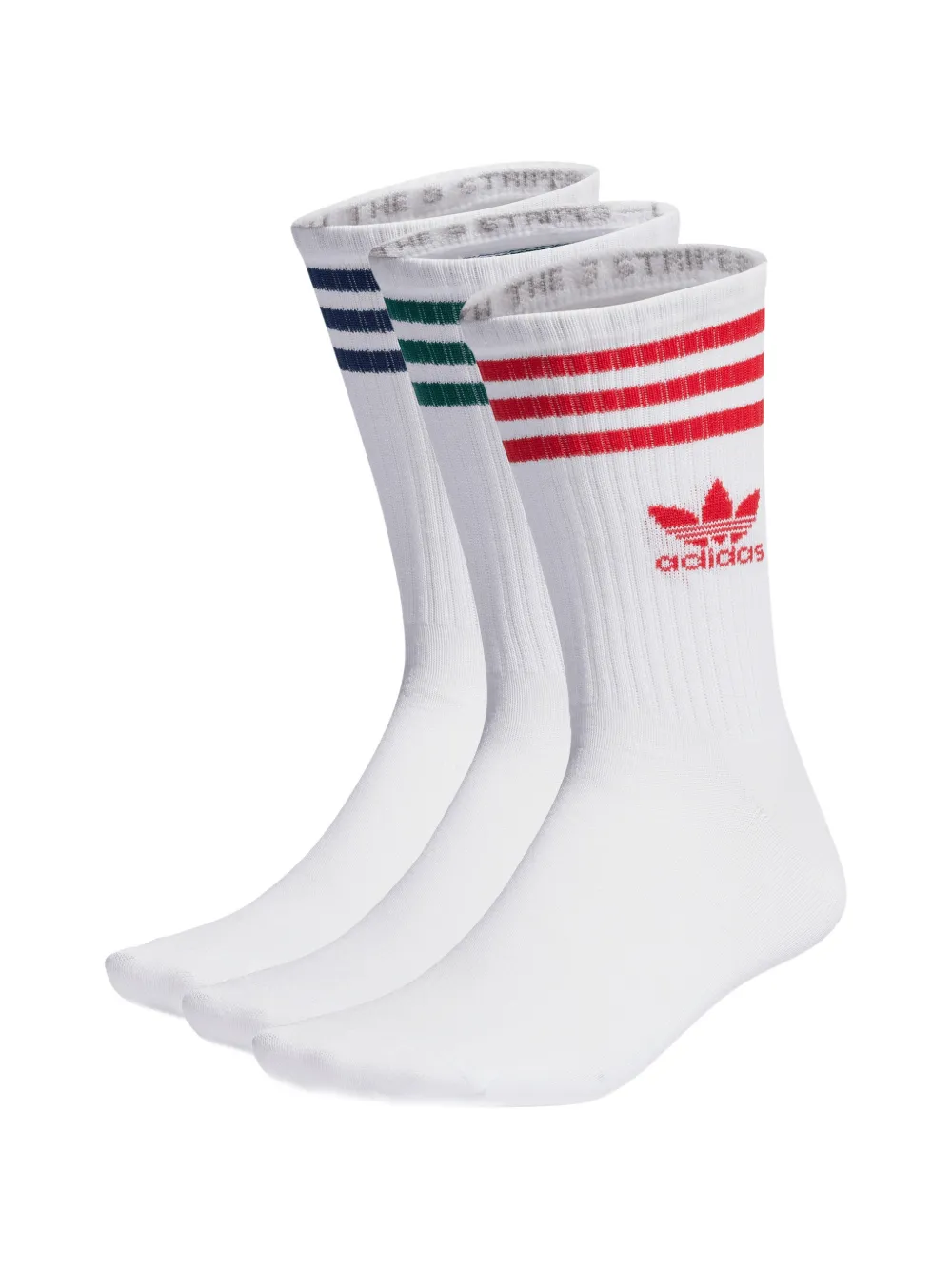 adidas three-stripes logo socks (set of three) - Bianco