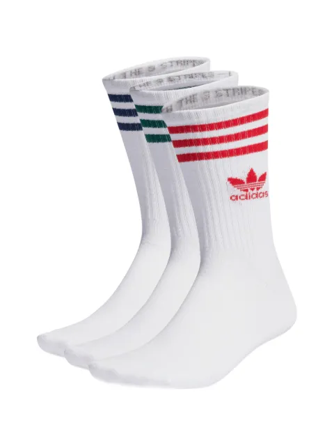 adidas three-stripes logo socks (set of three)