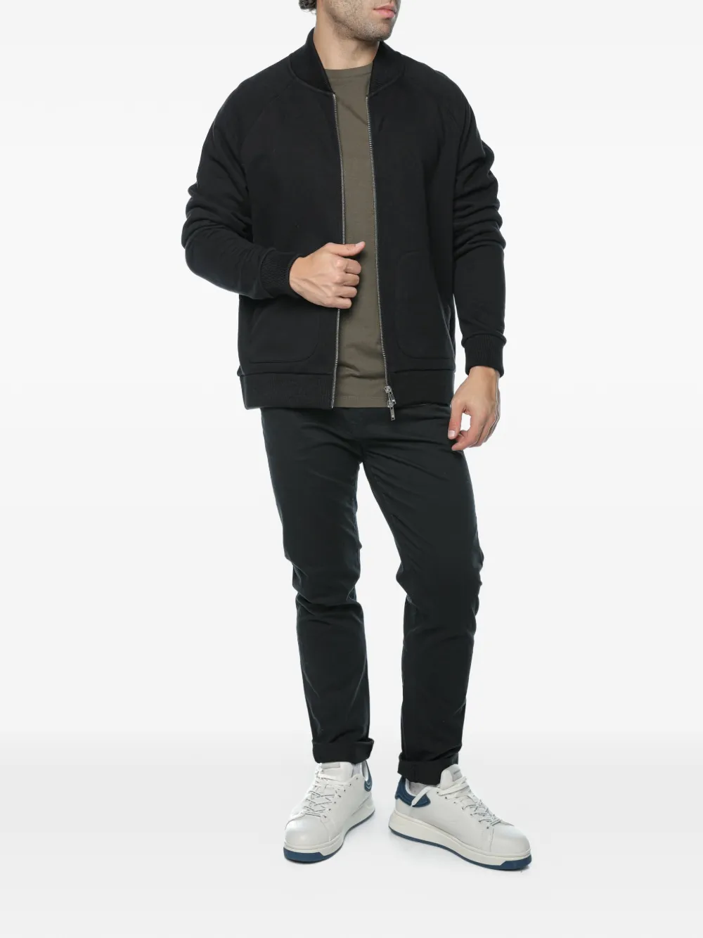 Drykorn Sweater met raglan mouwen en rits Zwart