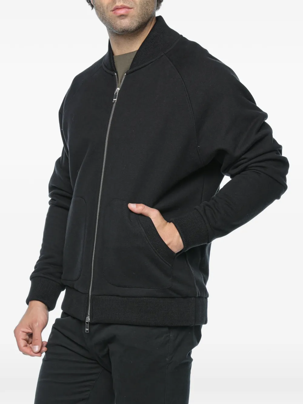 Drykorn Sweater met raglan mouwen en rits Zwart