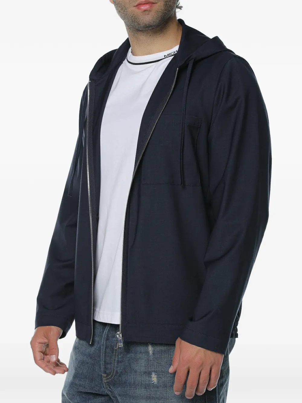 Drykorn Jenon jack met capuchon en rits Blauw