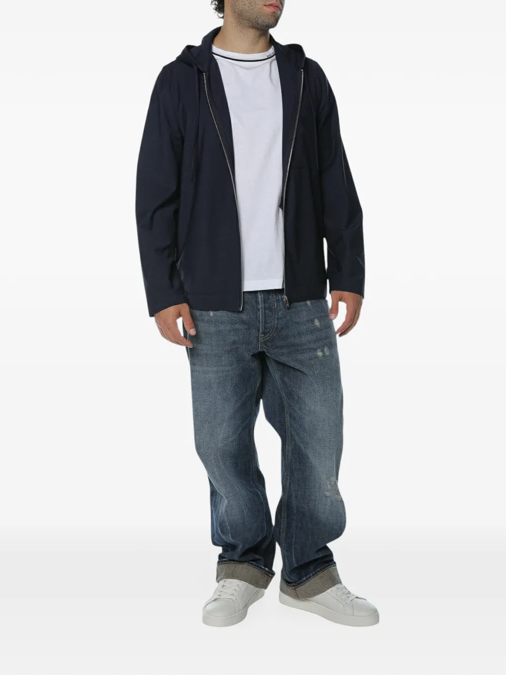 Drykorn Jenon jack met capuchon en rits Blauw