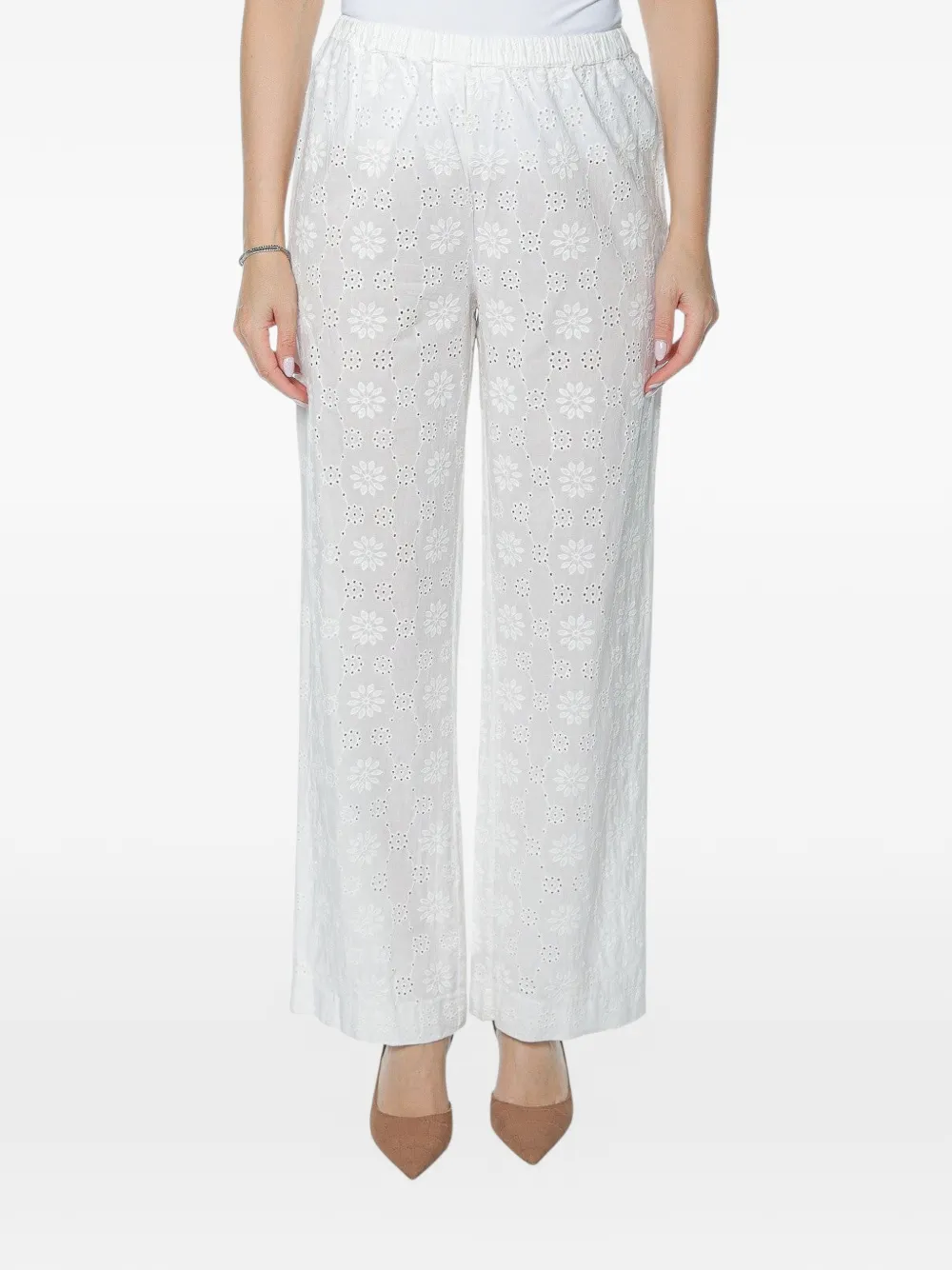 MC2 Saint Barth Inez broderie anglaise broek Wit