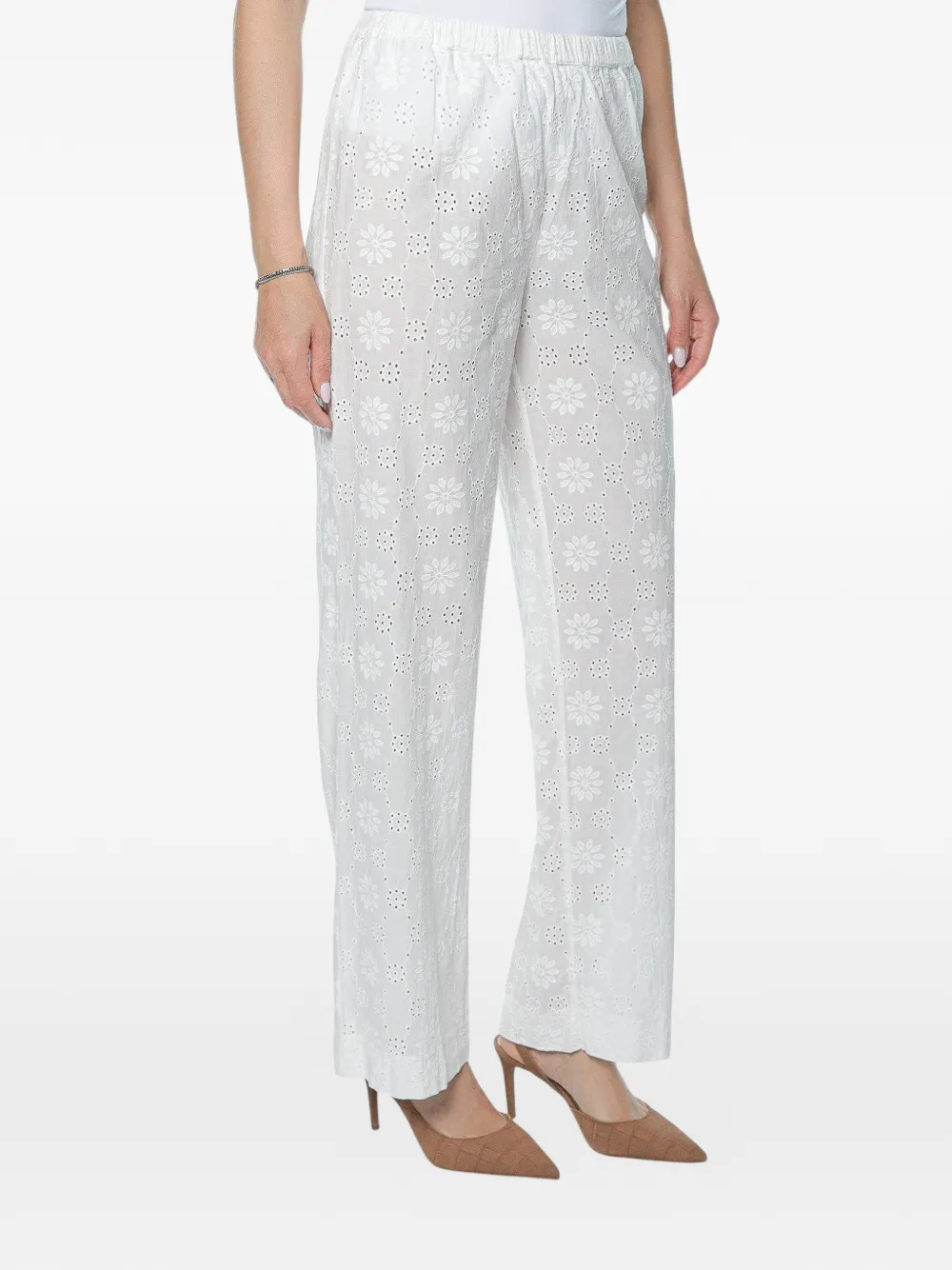MC2 Saint Barth Inez broderie anglaise broek Wit