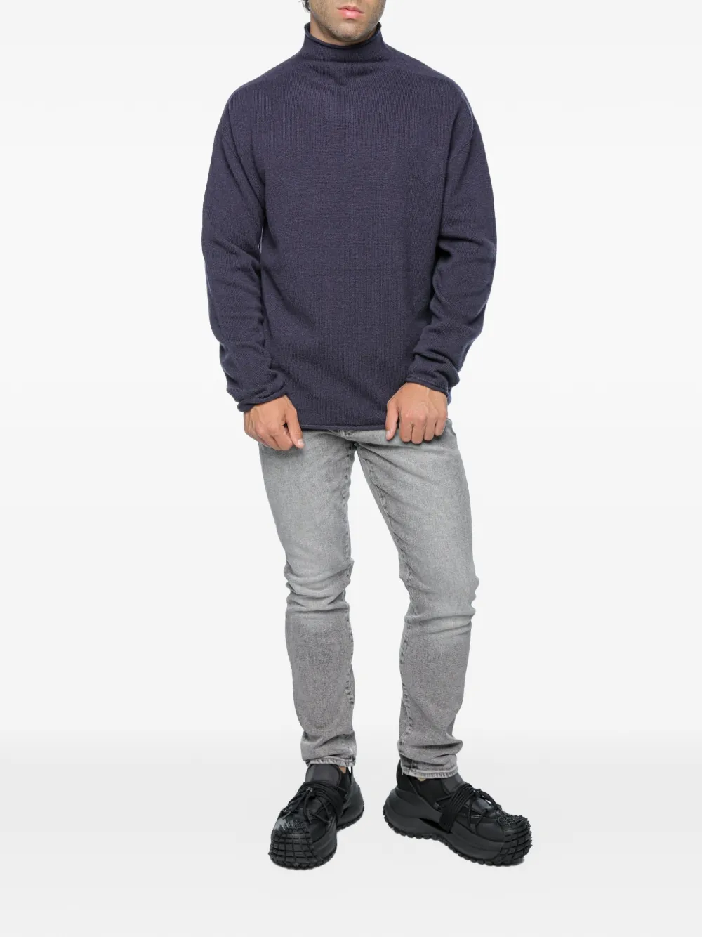 Drykorn Nalon sweater met col Blauw