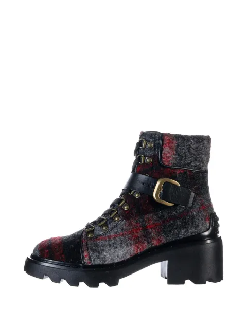 Tod's plaid combat boots