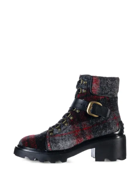 Tod's plaid combat boots