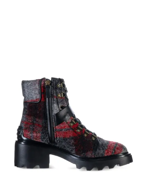 Tod's plaid combat boots