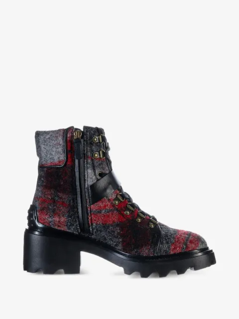 Tod's plaid combat boots