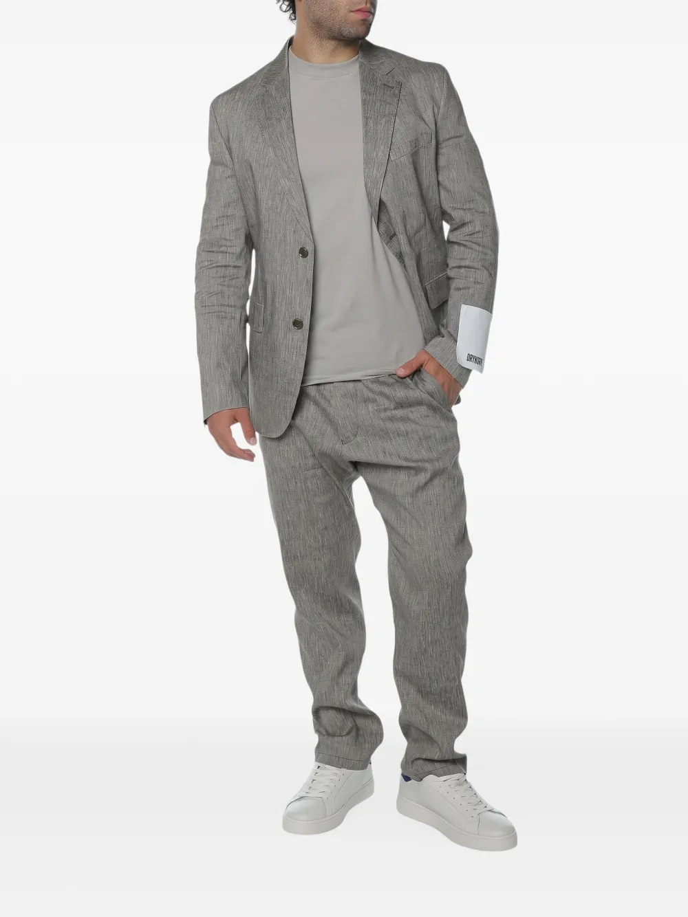 Drykorn Yames blazer met enkele rij knopen en gekerfde revers Grijs