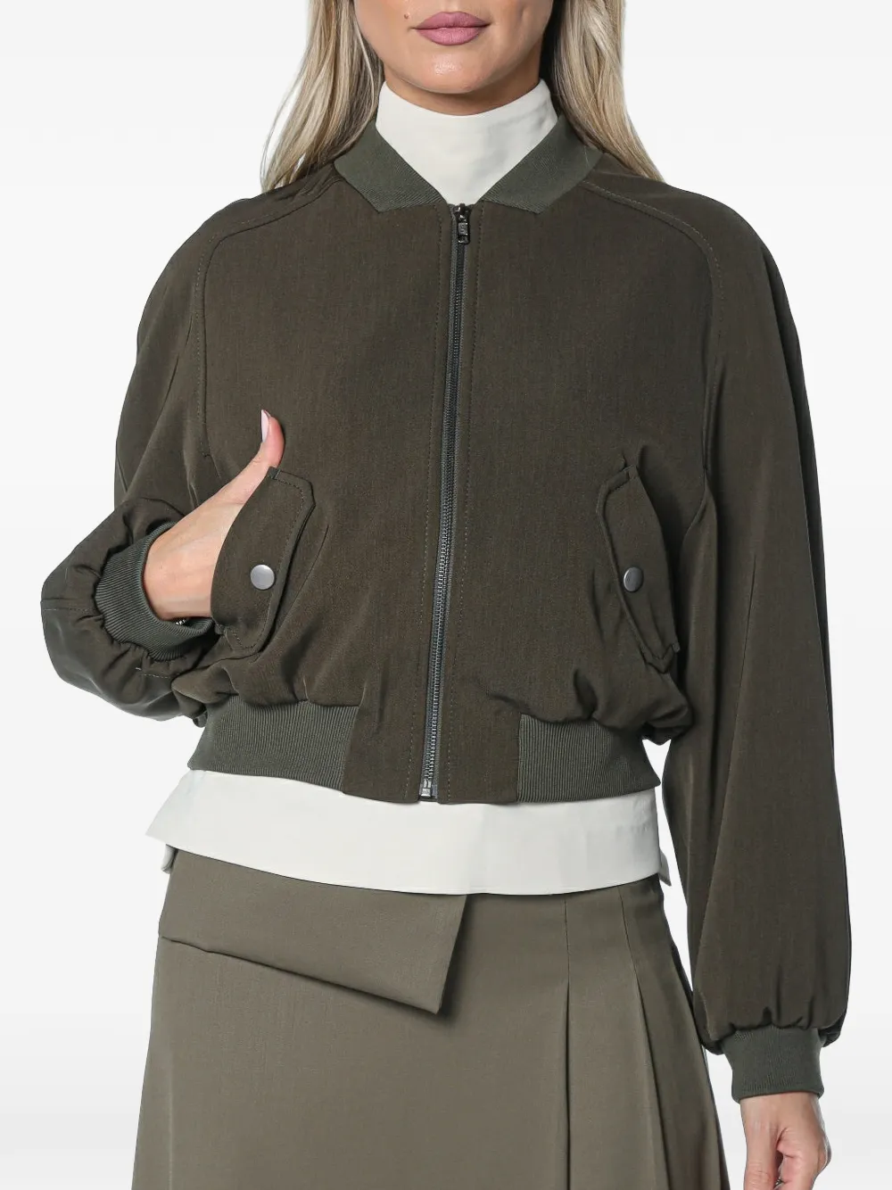 Drykorn Marham ribbed-trim bomber jacket - Grün