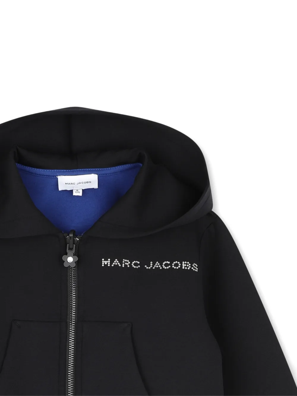 Marc Jacobs Kids Hoodie verfraaid met logo en rits Zwart