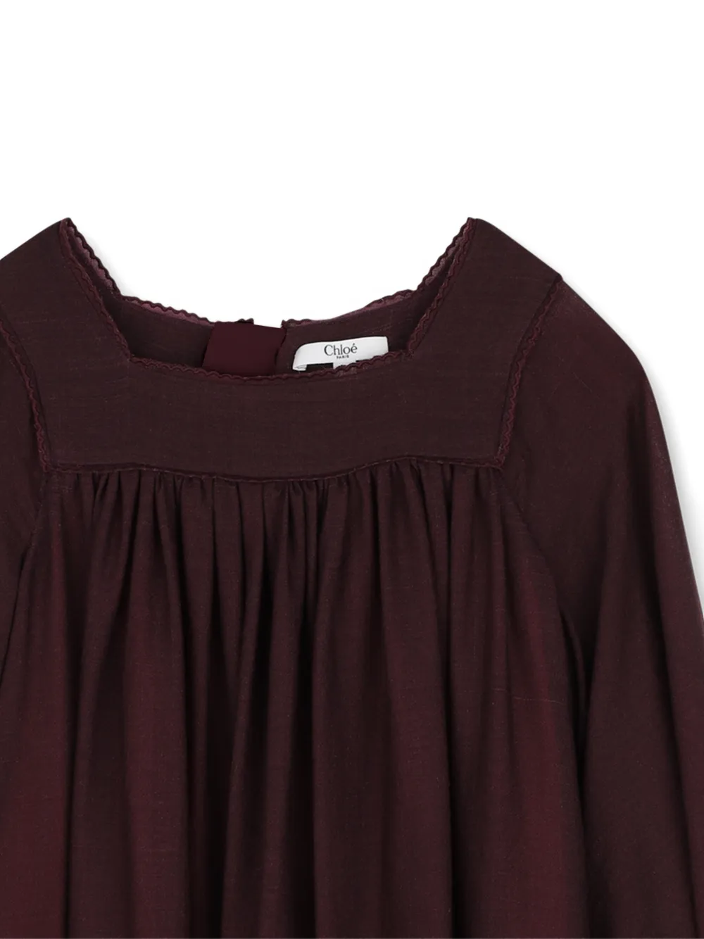 Chloé Kids Wollen jurk met bloemen-print Rood