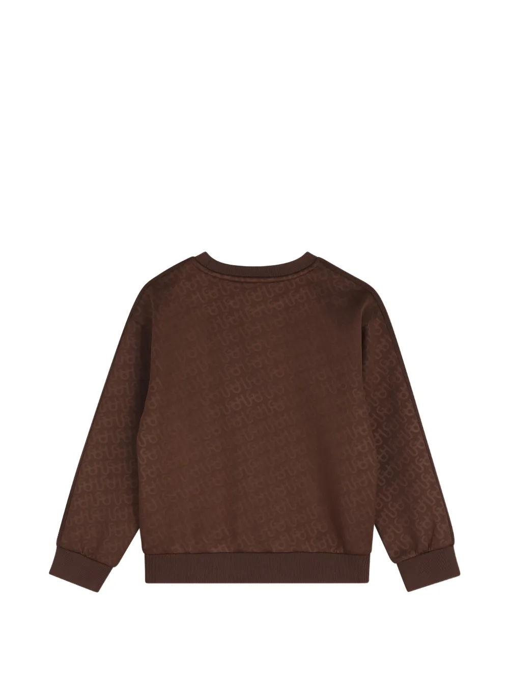HUGO KIDS Sweater met monogram-print Bruin