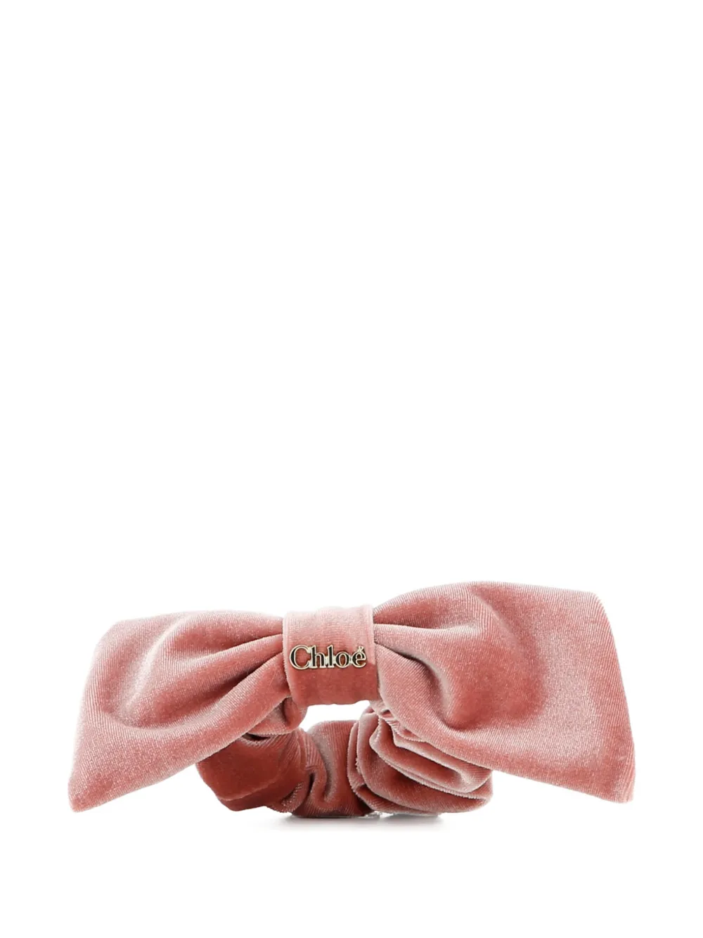 Chloé Kids Haargummi mit Logo-Schild - Rosa