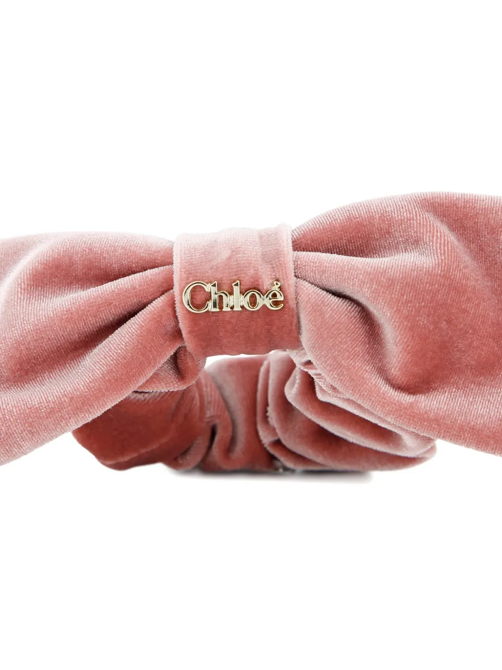 Chloé Kids Scrunchie met strik-detail en logo-plakkaat Roze
