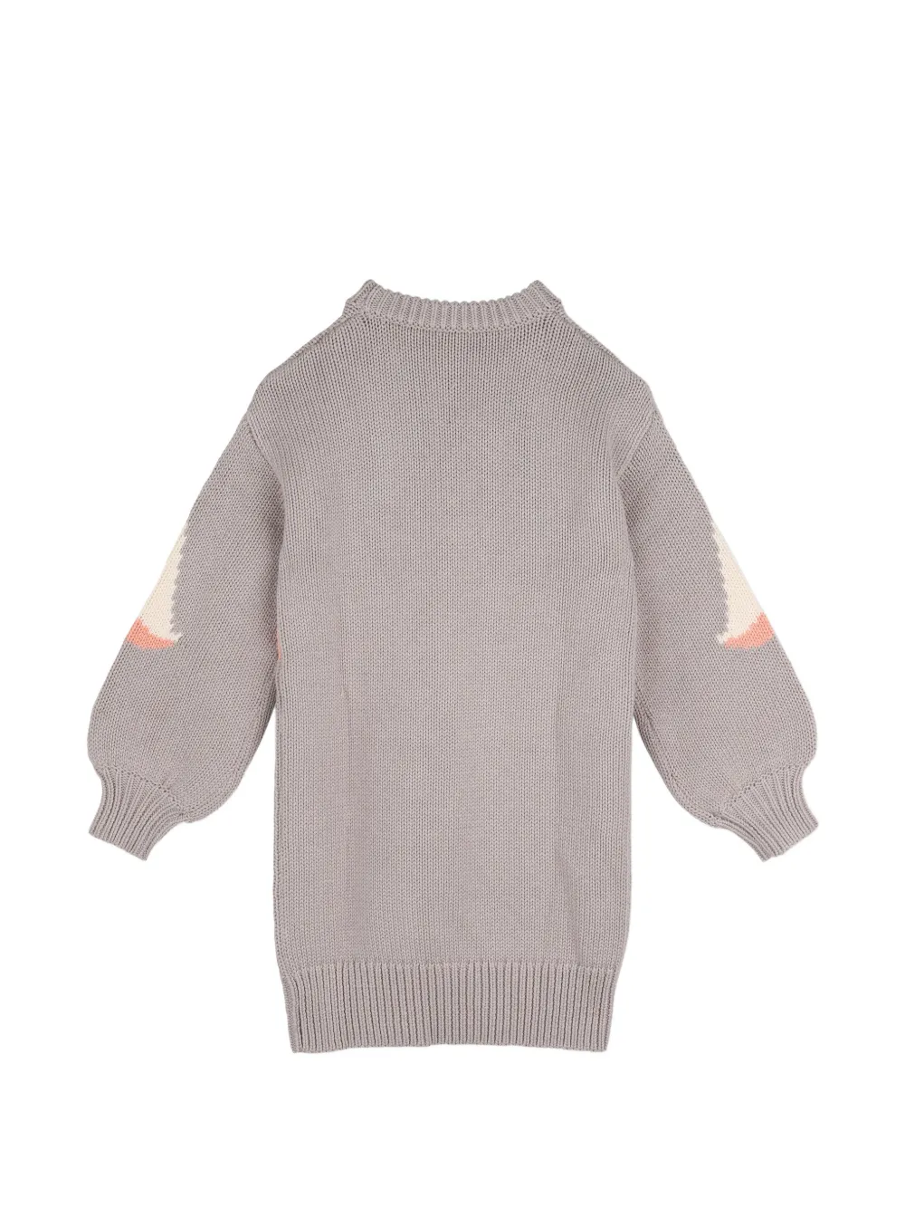 Chloé Kids Gebreide jurk met flamingo-intarsia Grijs
