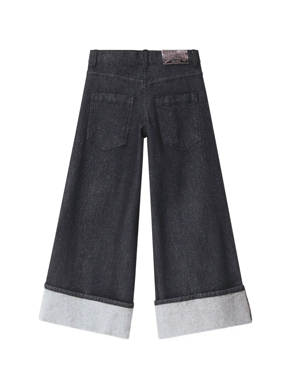 Dkny Kids Jeans met wijde pijpen en glitters Zwart