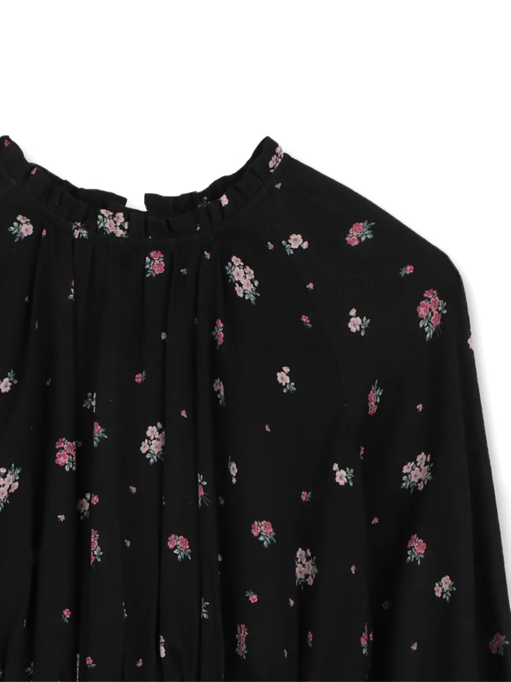 Chloé Kids Jurk met bloemenprint en ruches Zwart
